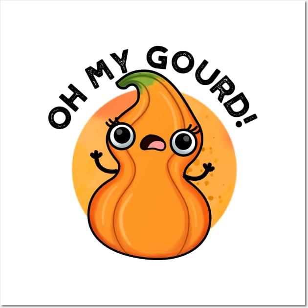 Oh My Gourd Cute Veggie Pun Wall Art by punnybone